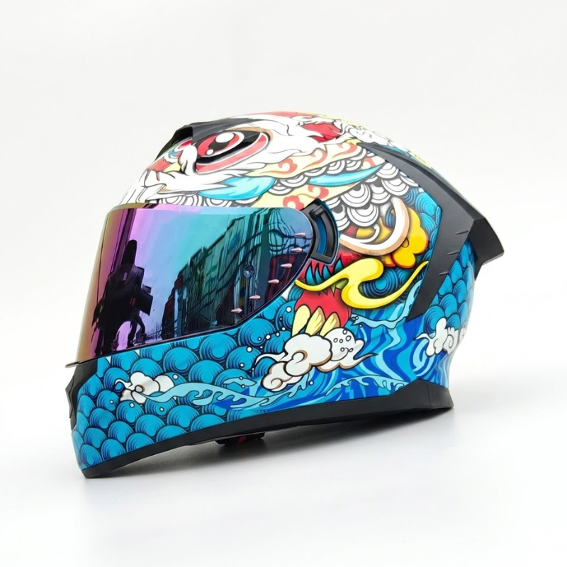 Rider Street Dominator Fullface Helm - Meowbutter