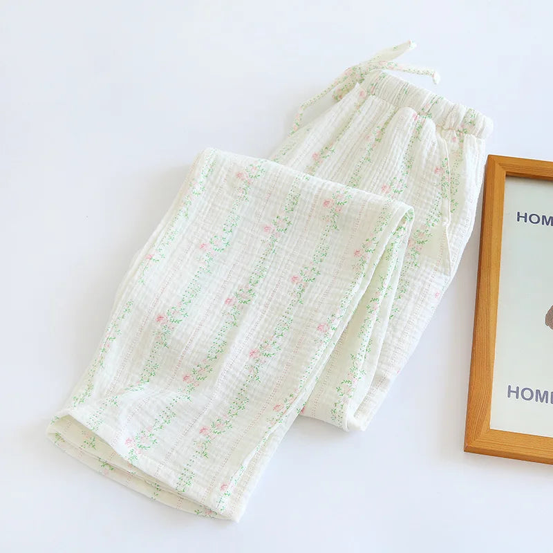 The Bloom Floral Pajama Set In Breathable Muslin Cotton