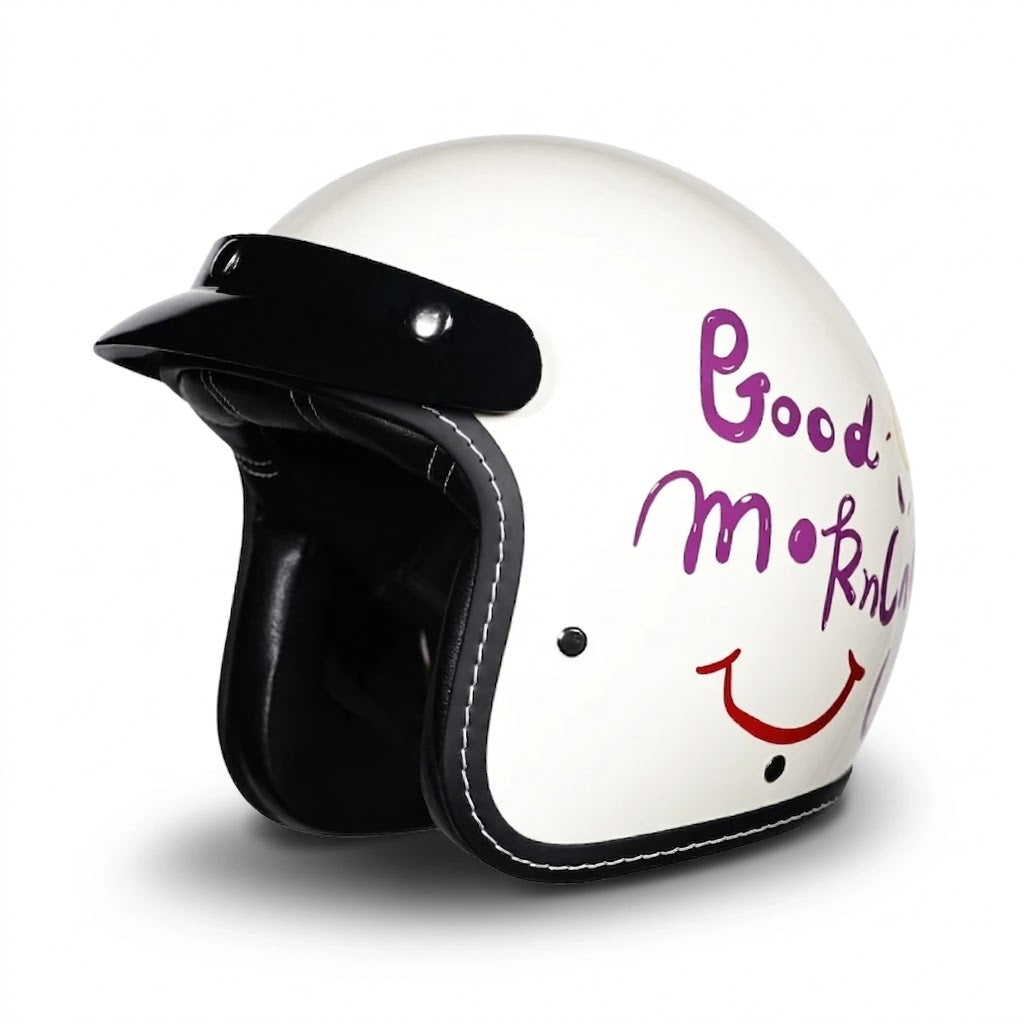 Vintage Open Face Motorcycle Helmet – All-Season Comfort & Protection - Meowbutter