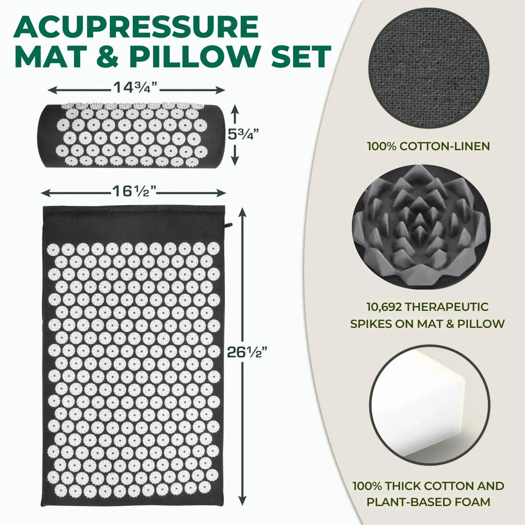 Acupressure Mat and Pillow Bundle for Relaxation