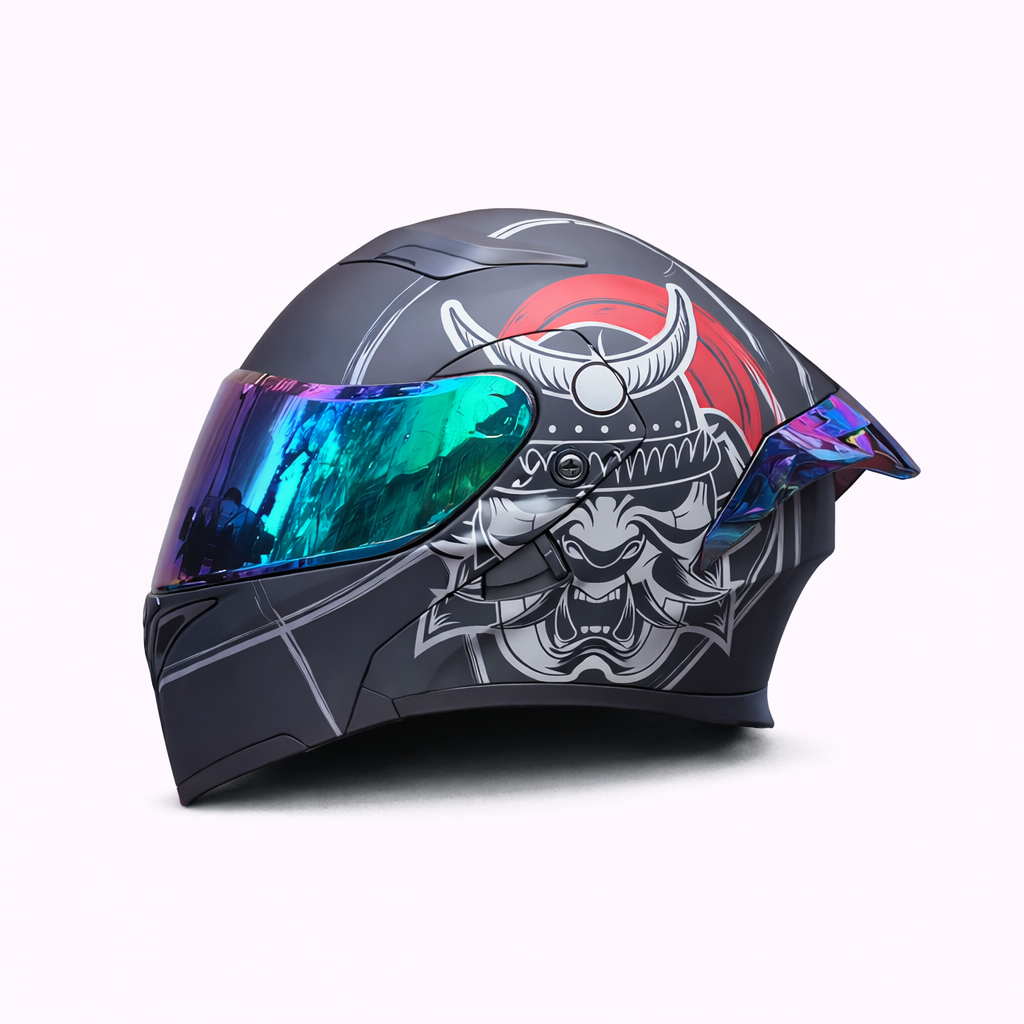 Kask motocyklowy ORZ Z-169 z podnoszoną szczęką, pełna osłona twarzy, podwójna szyba, zatwierdzony przez DOT i ECE - Meowbutter
