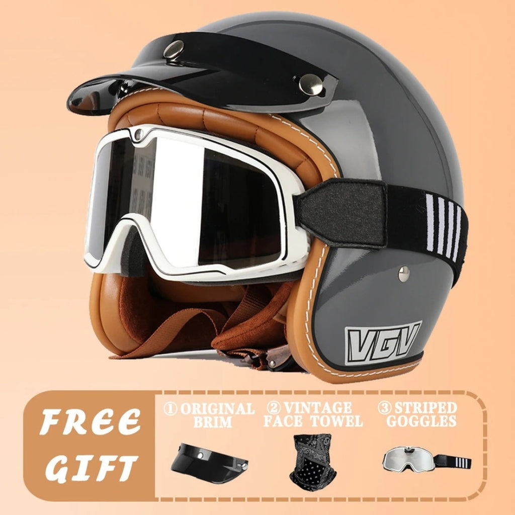 Casco Aperto EchoRetro Classic – Omologato DOT/ECE | meowbutter