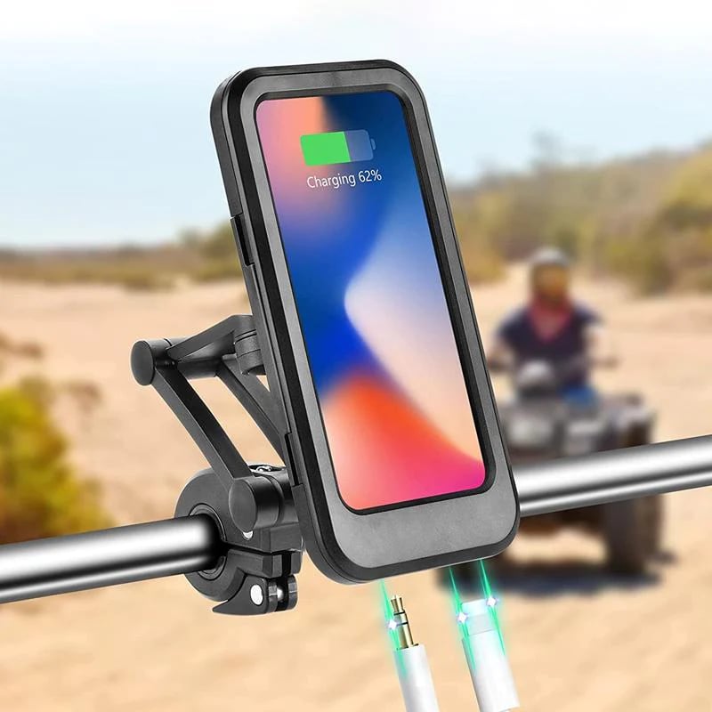 Držák na telefon na kolo - možnost powerbanky 5000mAh - řídítka 22-28,5 mm - vodotěsný kryt na dotykovou obrazovku | meowbutter