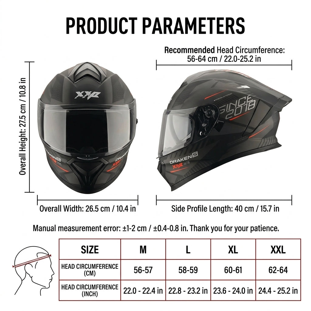 Casco Integral XXP Draken S - Aprobado DOT y ECE - Meowbutter