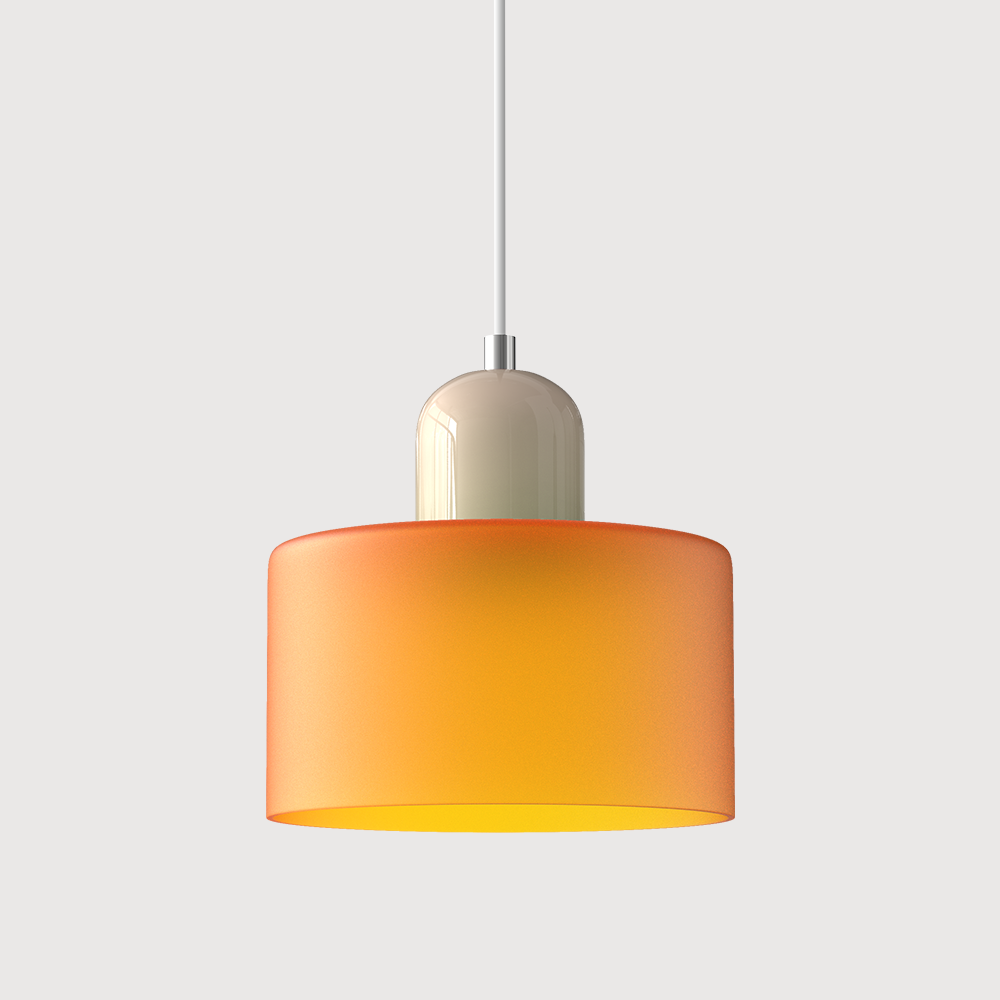 Bauhaus Glass Pendant Light — Vibrant Modernist Colored Shade