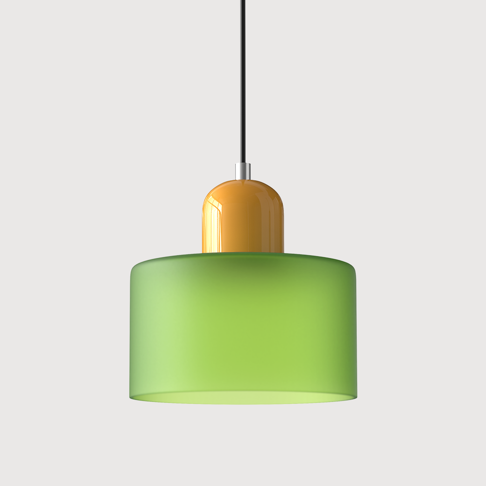 Bauhaus Glass Pendant Light — Vibrant Modernist Colored Shade