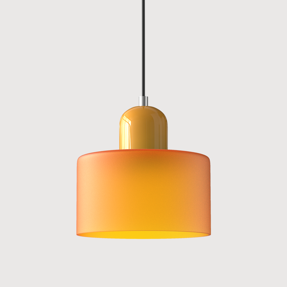 Bauhaus Glass Pendant Light — Vibrant Modernist Colored Shade