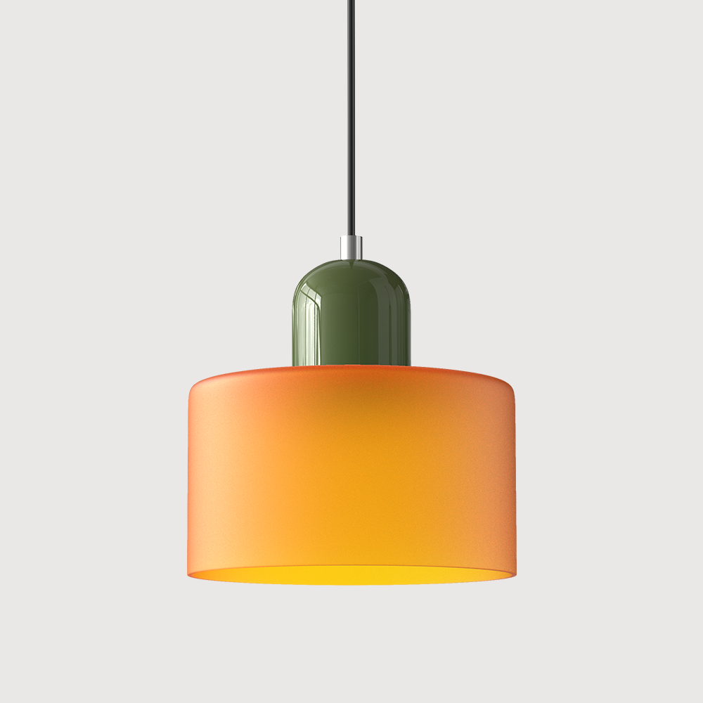 Bauhaus Glass Pendant Light — Vibrant Modernist Colored Shade