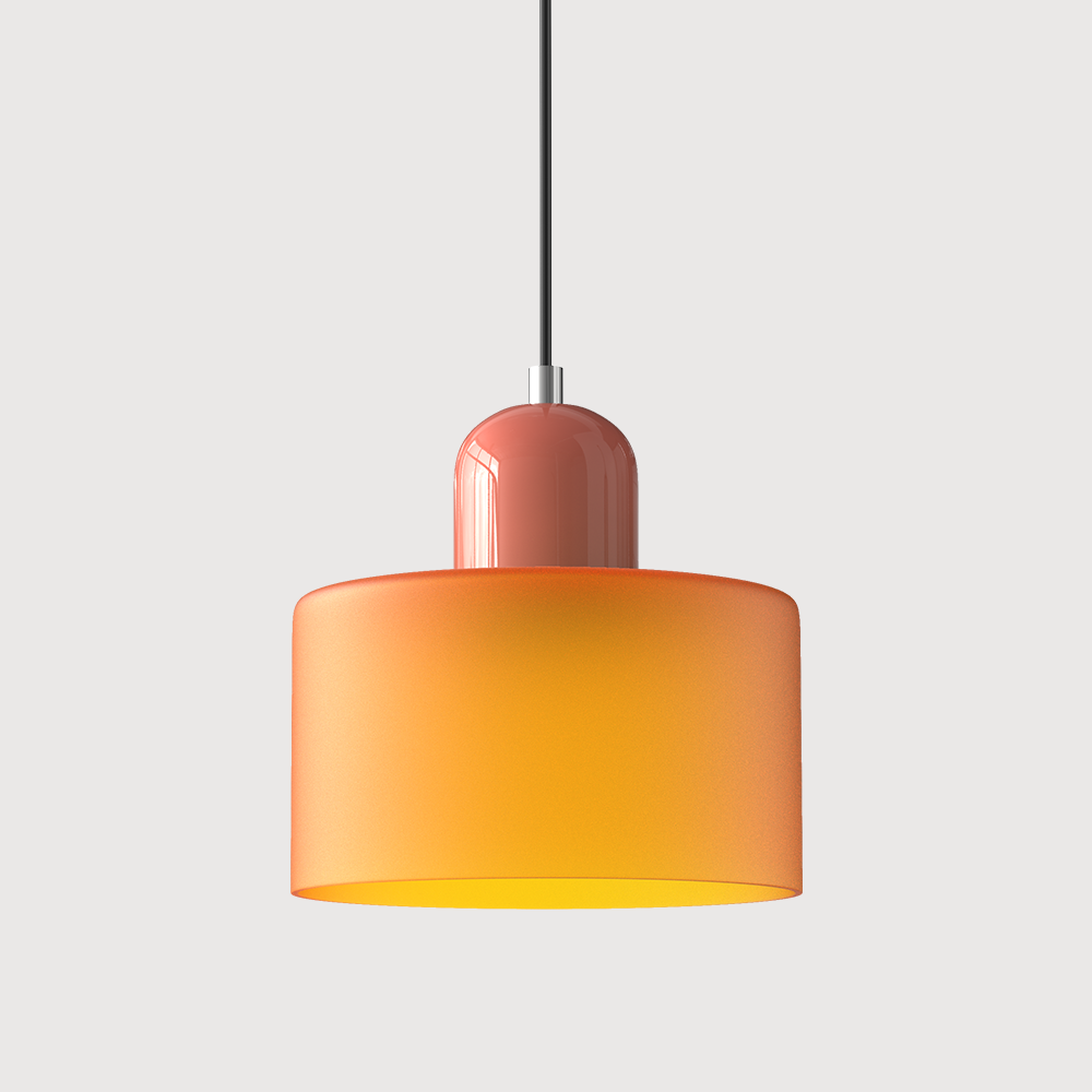 Bauhaus Glass Pendant Light — Vibrant Modernist Colored Shade