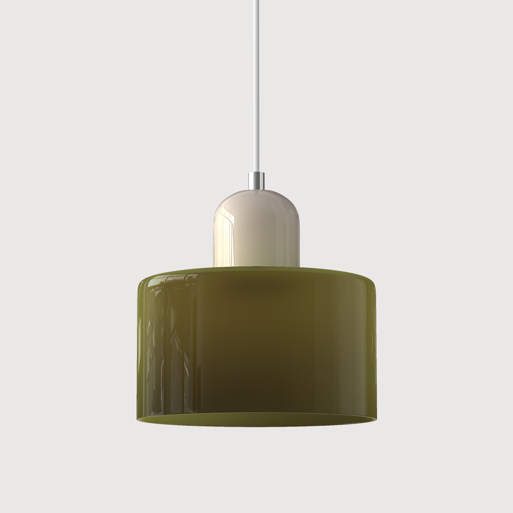 Bauhaus Glass Pendant Light — Vibrant Modernist Colored Shade