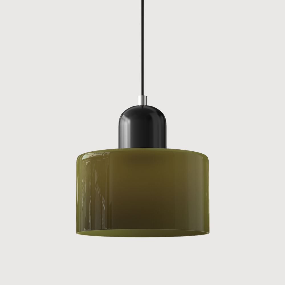 Bauhaus Glass Pendant Light — Vibrant Modernist Colored Shade