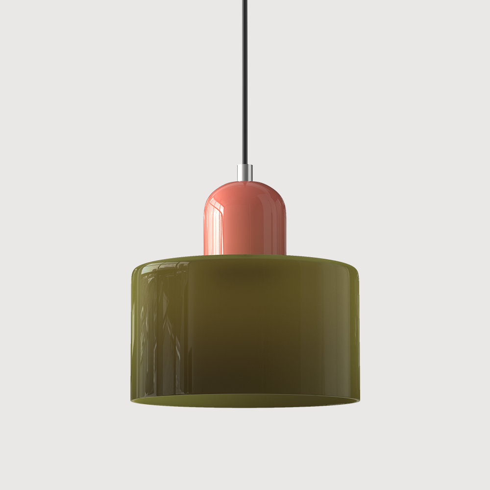 Bauhaus Glass Pendant Light — Vibrant Modernist Colored Shade
