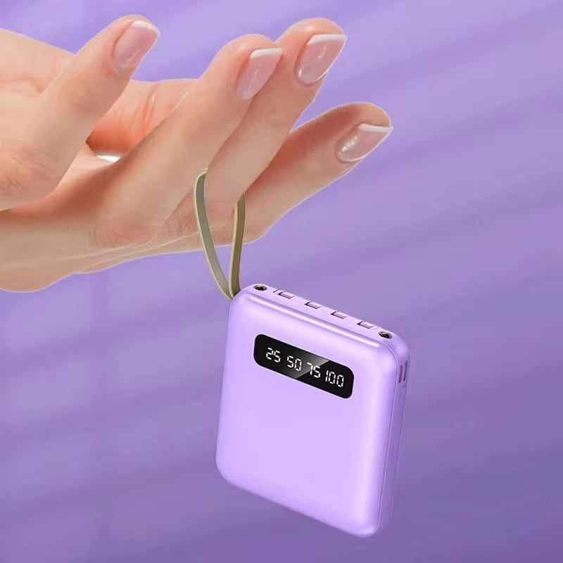 4 az 1-ben Power Bank - USB-C Gyors Töltés - 10000 és 20000mAh - Fekete, Fehér és Lila | meowbutter