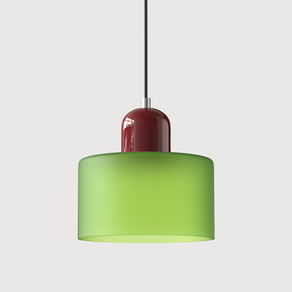 Bauhaus Glass Pendant Light — Vibrant Modernist Colored Shade