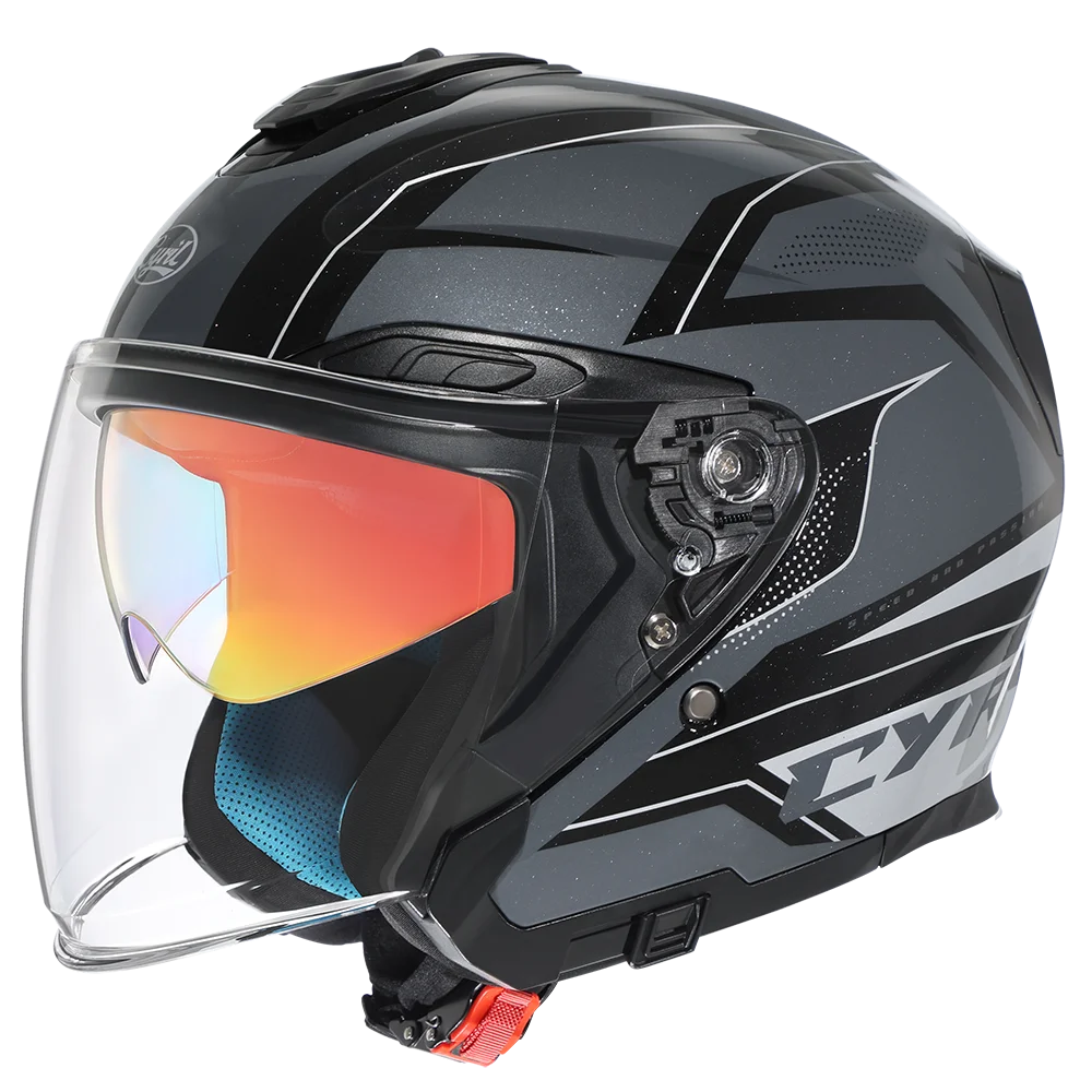 Casco IronRide Open Face con Doble Visera – Certificado DOT - Meowbutter