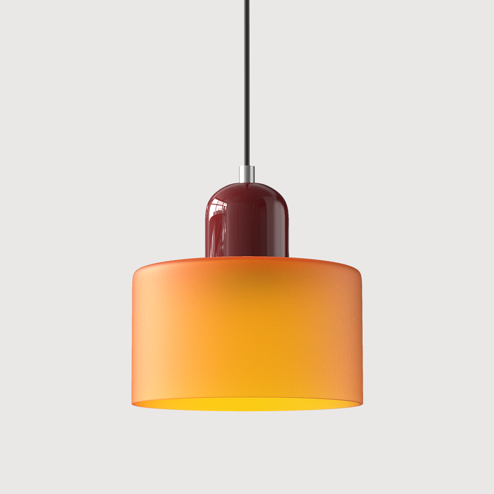 Bauhaus Glass Pendant Light — Vibrant Modernist Colored Shade