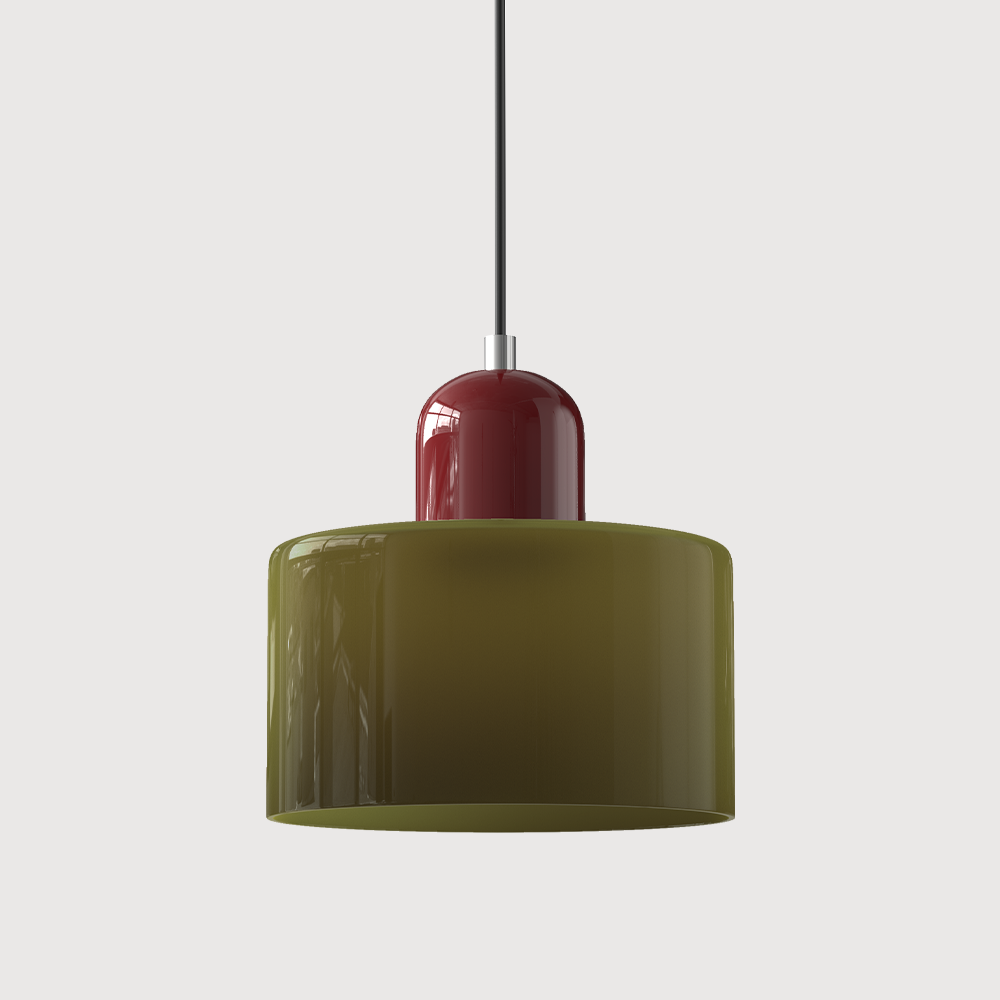 Bauhaus Glass Pendant Light — Vibrant Modernist Colored Shade
