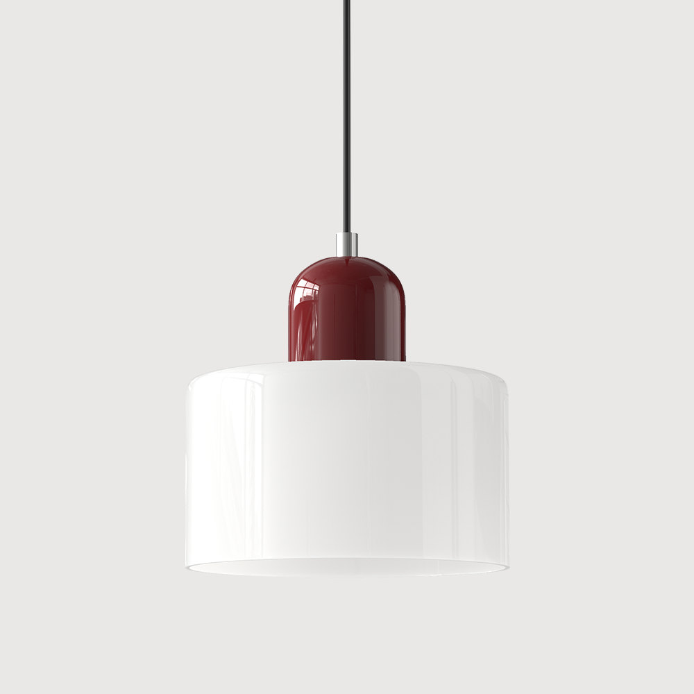 Bauhaus Glass Pendant Light — Vibrant Modernist Colored Shade