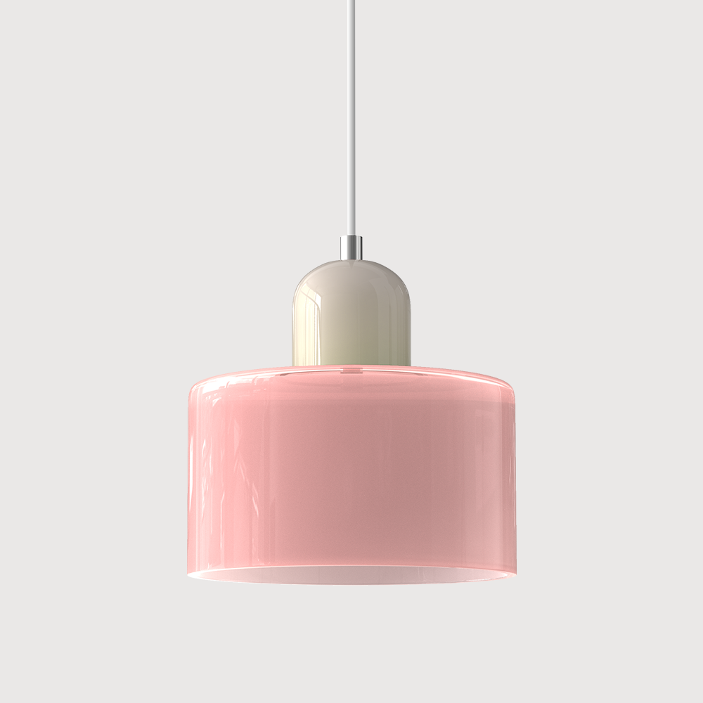 Bauhaus Glass Pendant Light — Vibrant Modernist Colored Shade