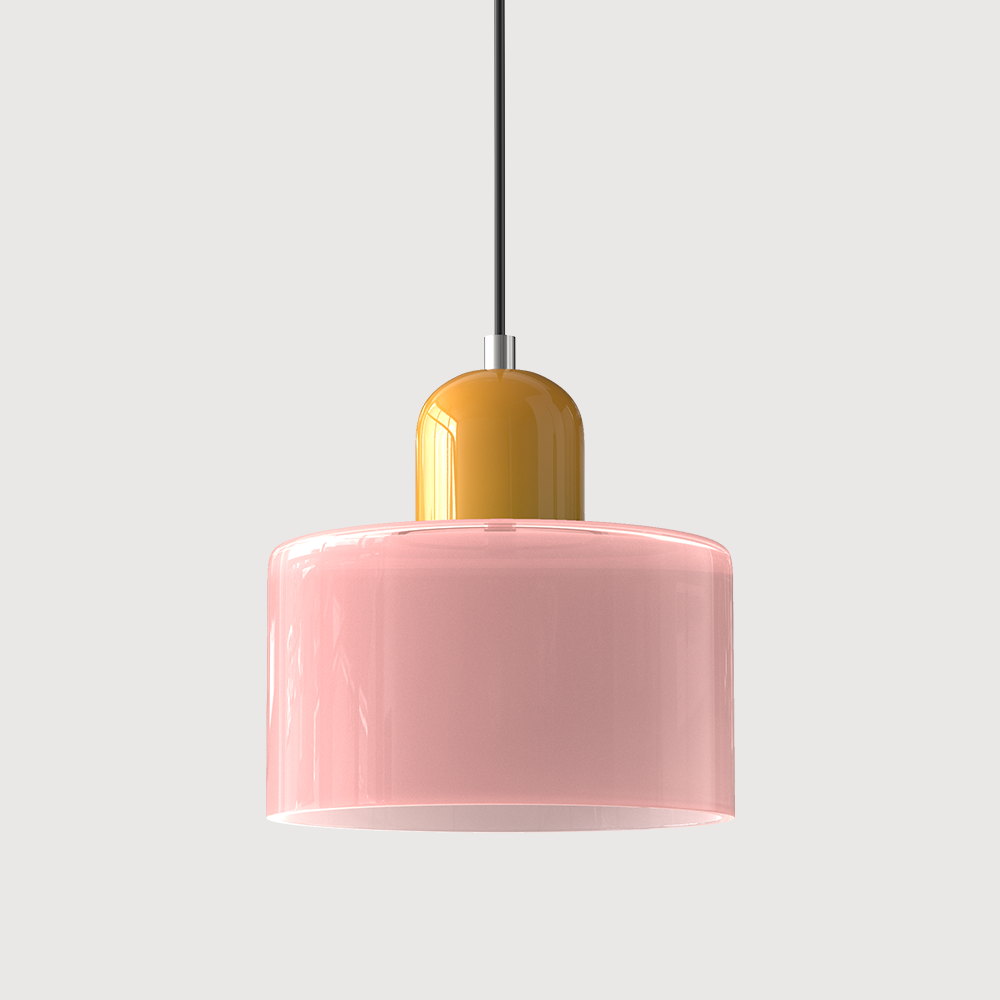 Bauhaus Glass Pendant Light — Vibrant Modernist Colored Shade