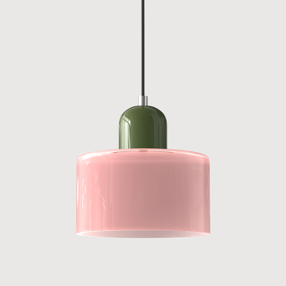 Bauhaus Glass Pendant Light — Vibrant Modernist Colored Shade