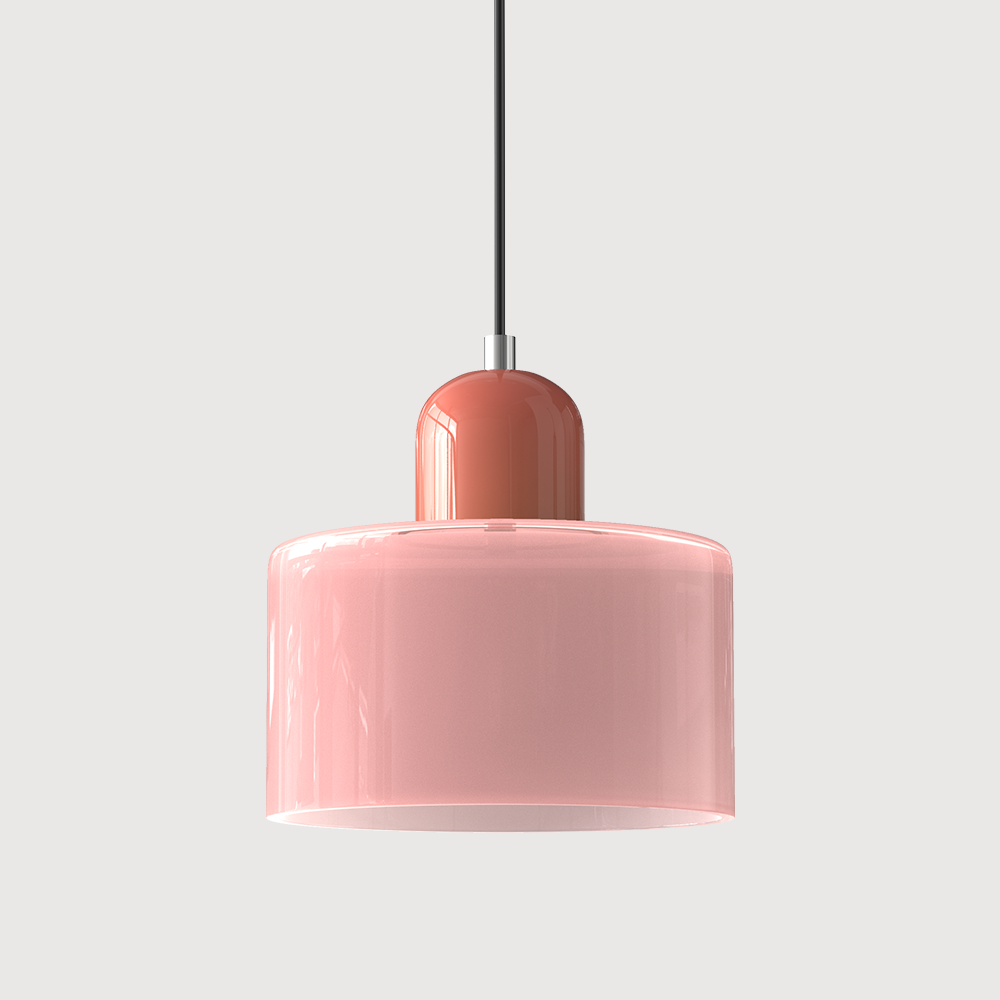 Bauhaus Glass Pendant Light — Vibrant Modernist Colored Shade