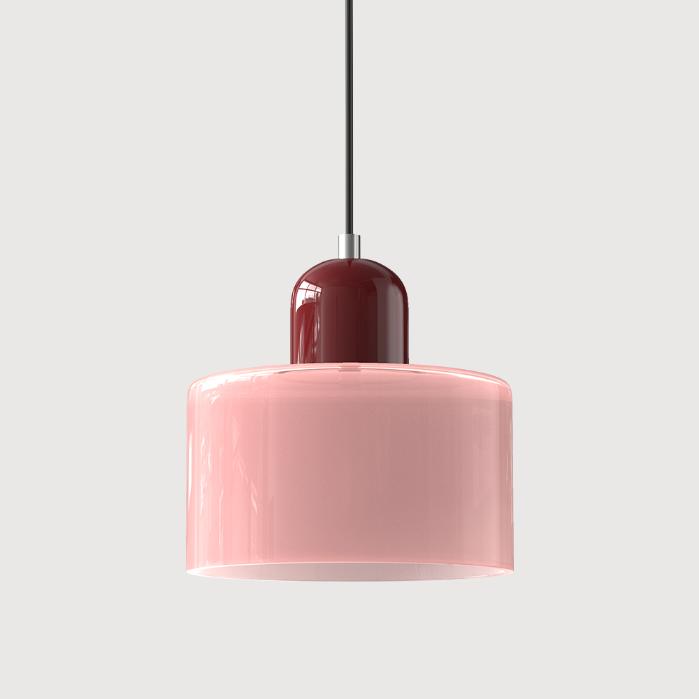Bauhaus Glass Pendant Light — Vibrant Modernist Colored Shade