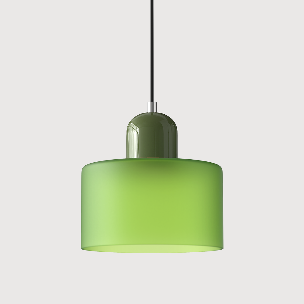 Bauhaus Glass Pendant Light — Vibrant Modernist Colored Shade