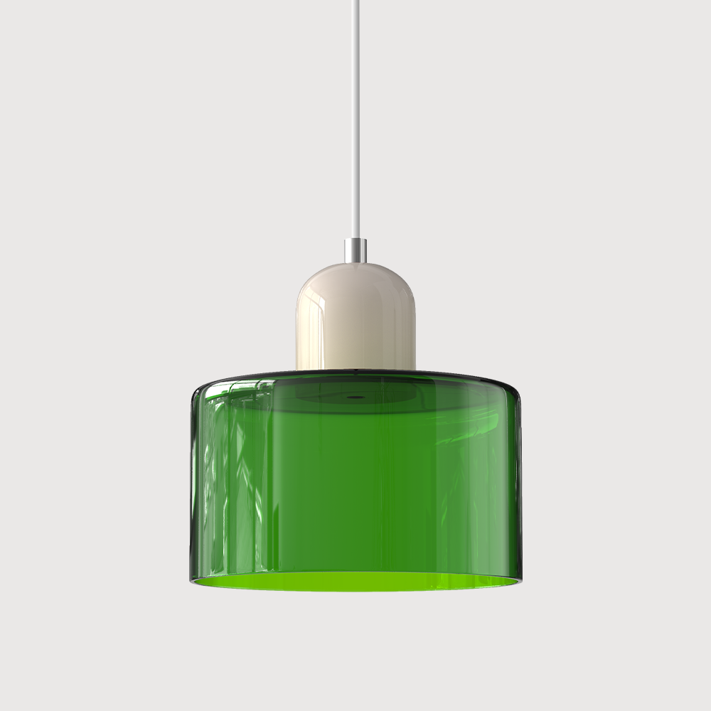 Bauhaus Glass Pendant Light — Vibrant Modernist Colored Shade