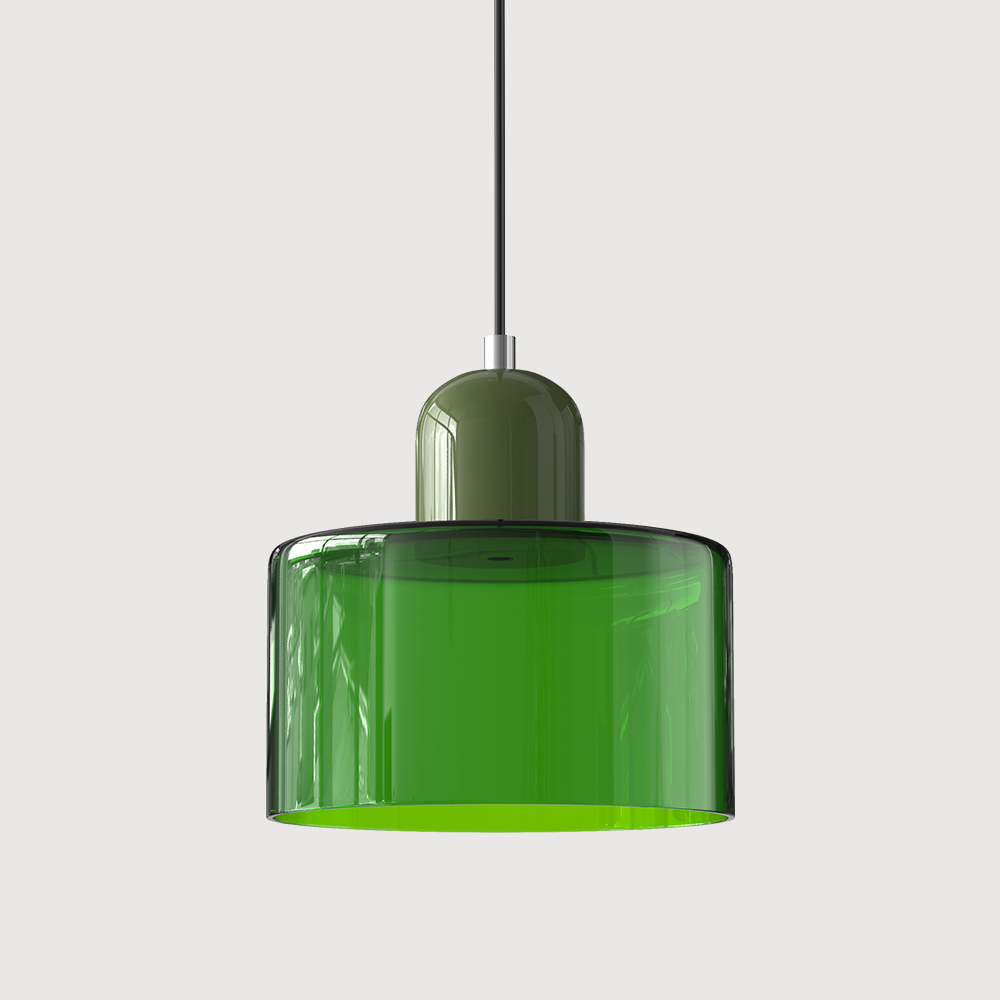 Bauhaus Glass Pendant Light — Vibrant Modernist Colored Shade