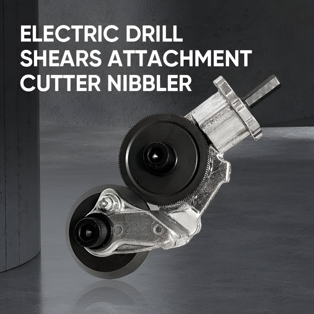Dual Head Sheet Nibbler Drill Attachment — Precision Metal Trimmer