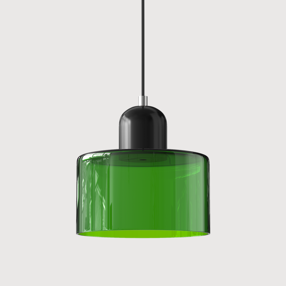 Bauhaus Glass Pendant Light — Vibrant Modernist Colored Shade