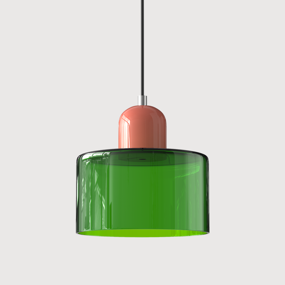 Bauhaus Glass Pendant Light — Vibrant Modernist Colored Shade
