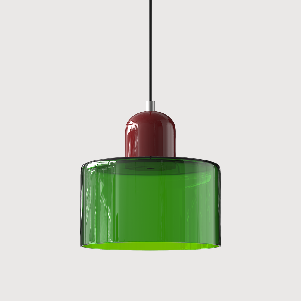 Bauhaus Glass Pendant Light — Vibrant Modernist Colored Shade