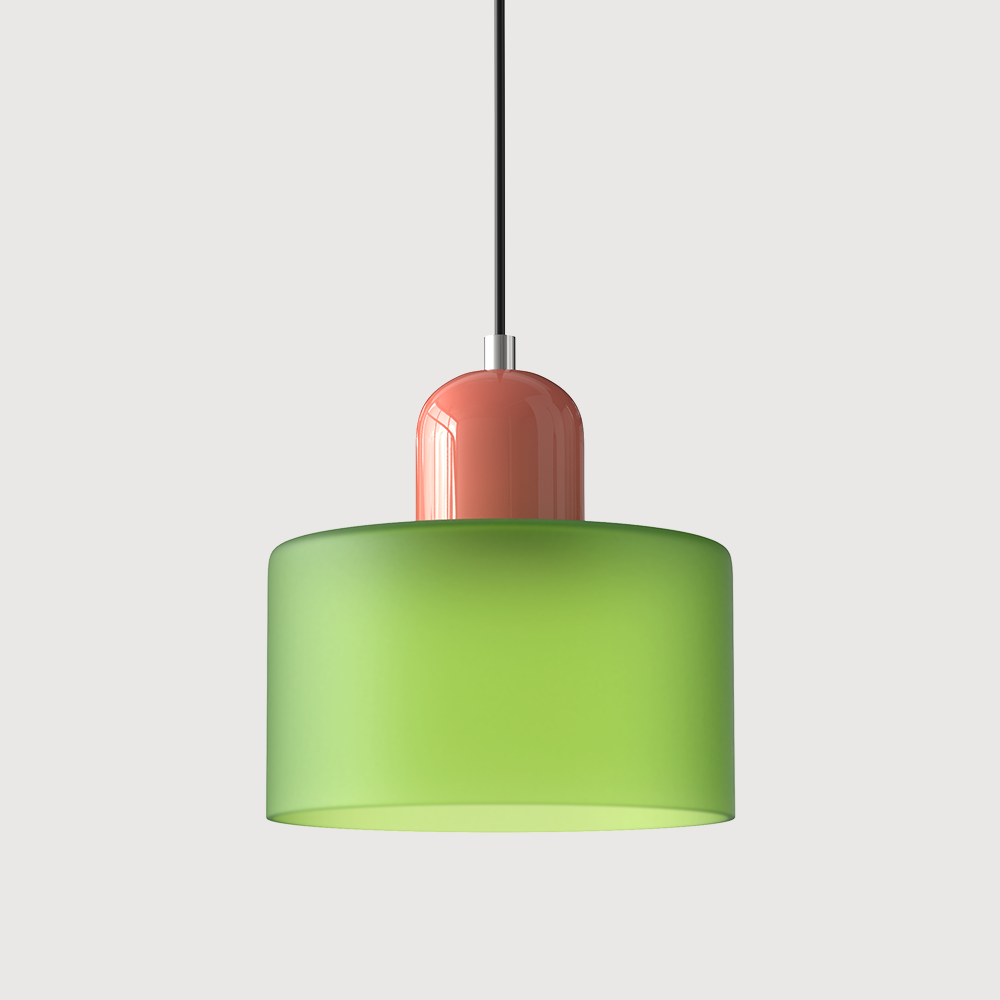 Bauhaus Glass Pendant Light — Vibrant Modernist Colored Shade
