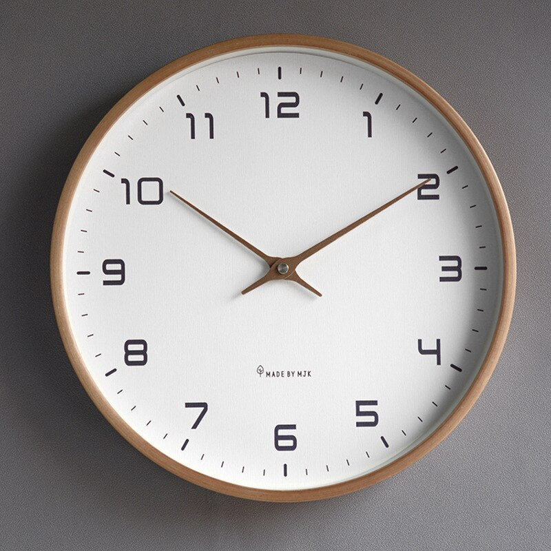 Scandinavian Wooden Wall Clock - Minimalist Design - Natural Wood Finish | meowbutter