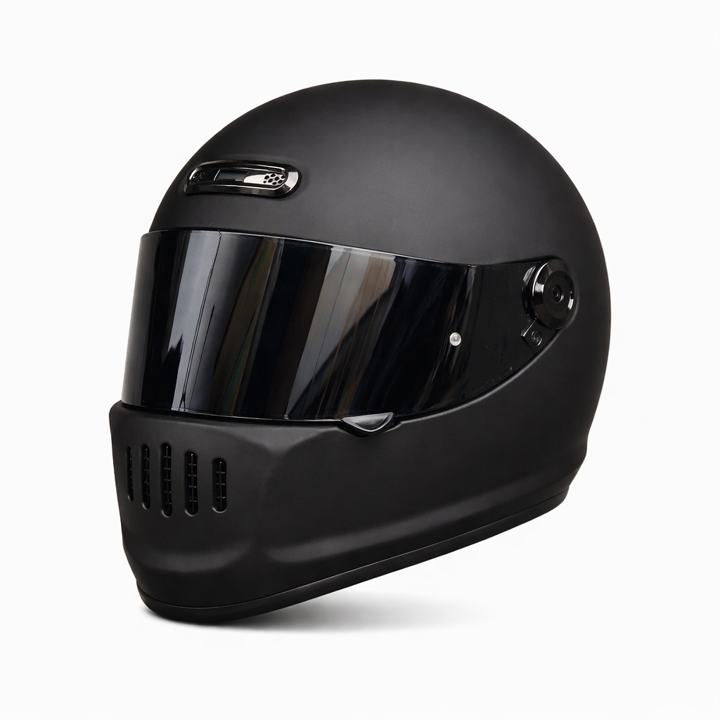 Capacete de Motociclista Retro de Cara Inteira ORZ Design Clássico - Meowbutter