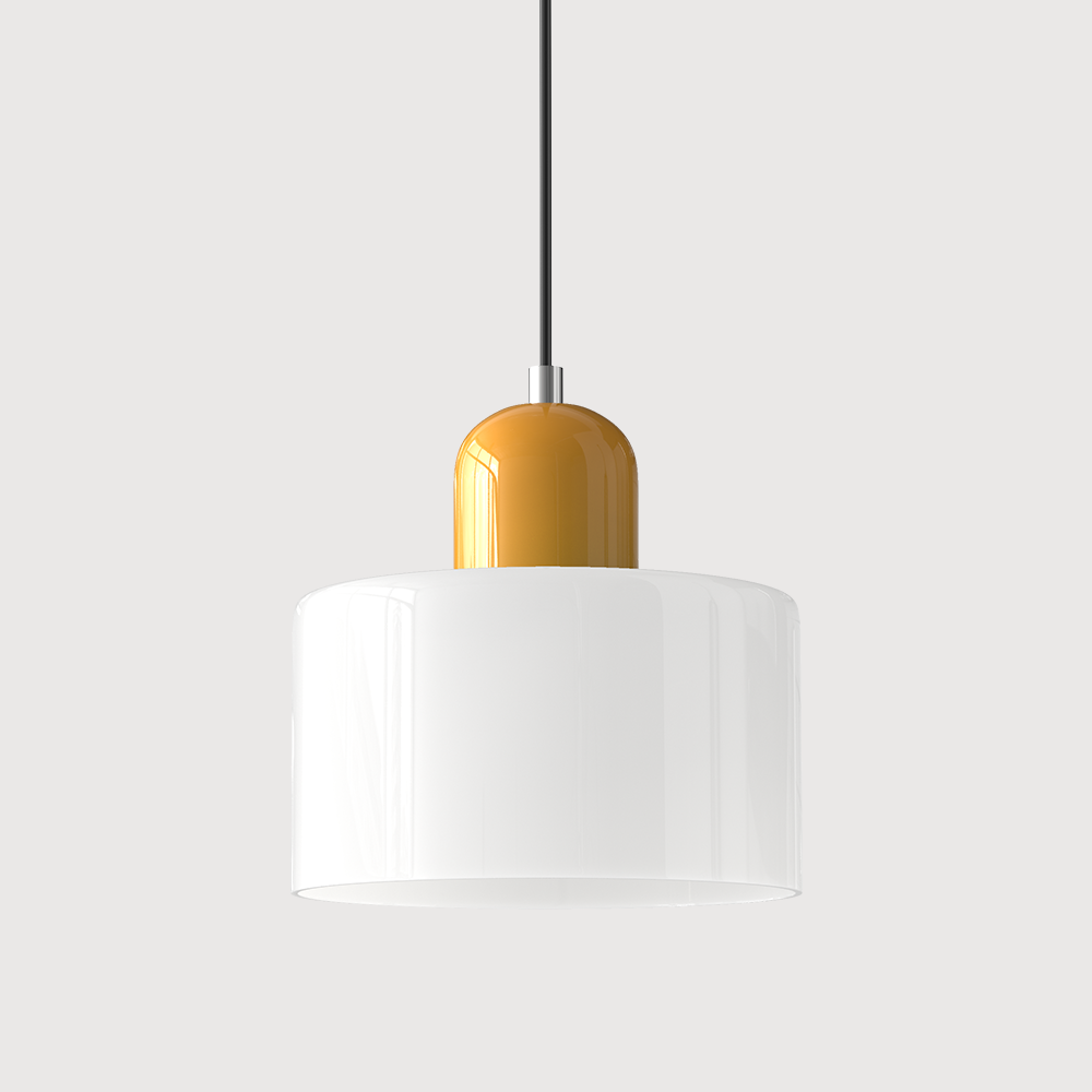 Bauhaus Glass Pendant Light — Vibrant Modernist Colored Shade