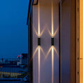 Rechteckige wasserdichte LED-Wandleuchte – schwarze Außenleuchte aus massivem Aluminium