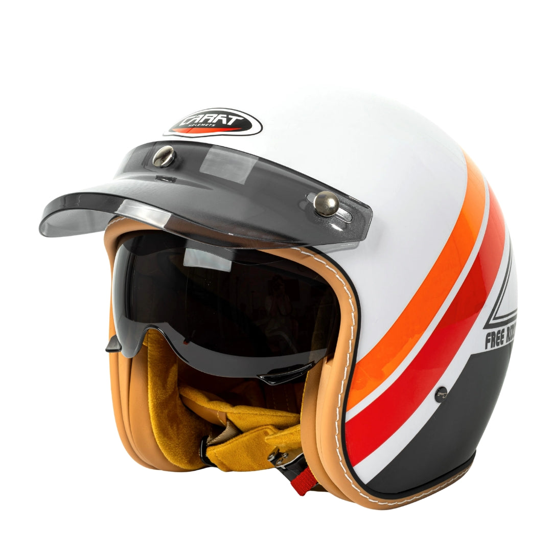 The Street King - Vintage Open Face Helmet - DOT & ECE Approved - Meowbutter