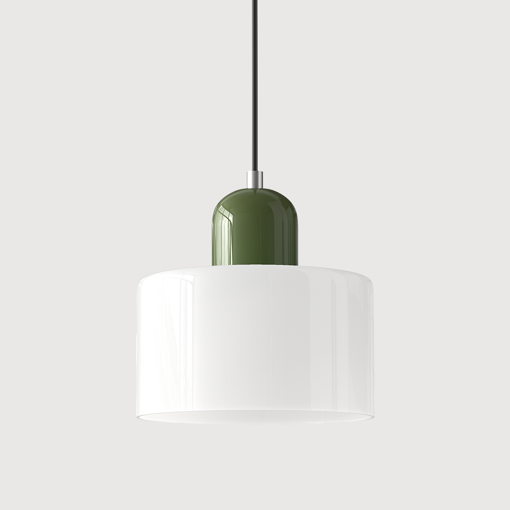 Bauhaus Glass Pendant Light — Vibrant Modernist Colored Shade