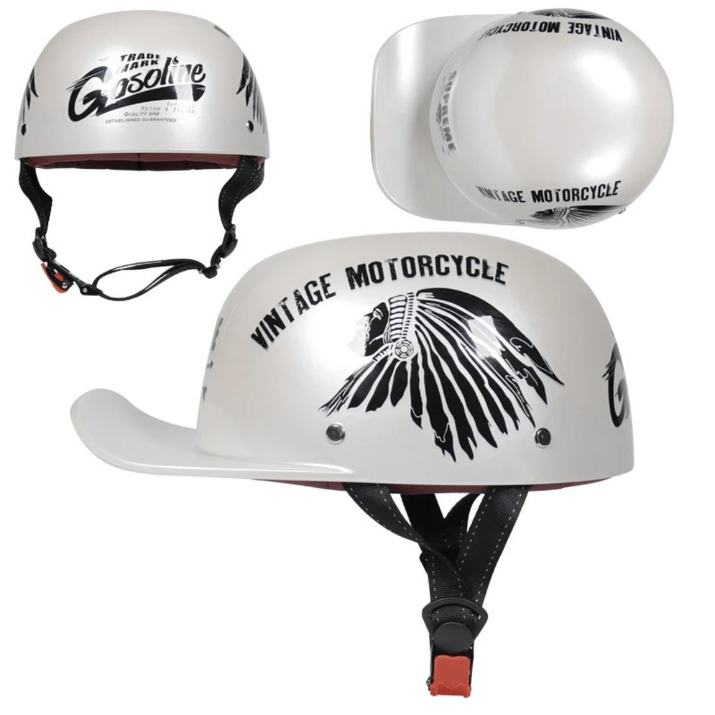 NY Motorcykel Vintage Retro Baseballkeps Hjälmar - Meowbutter