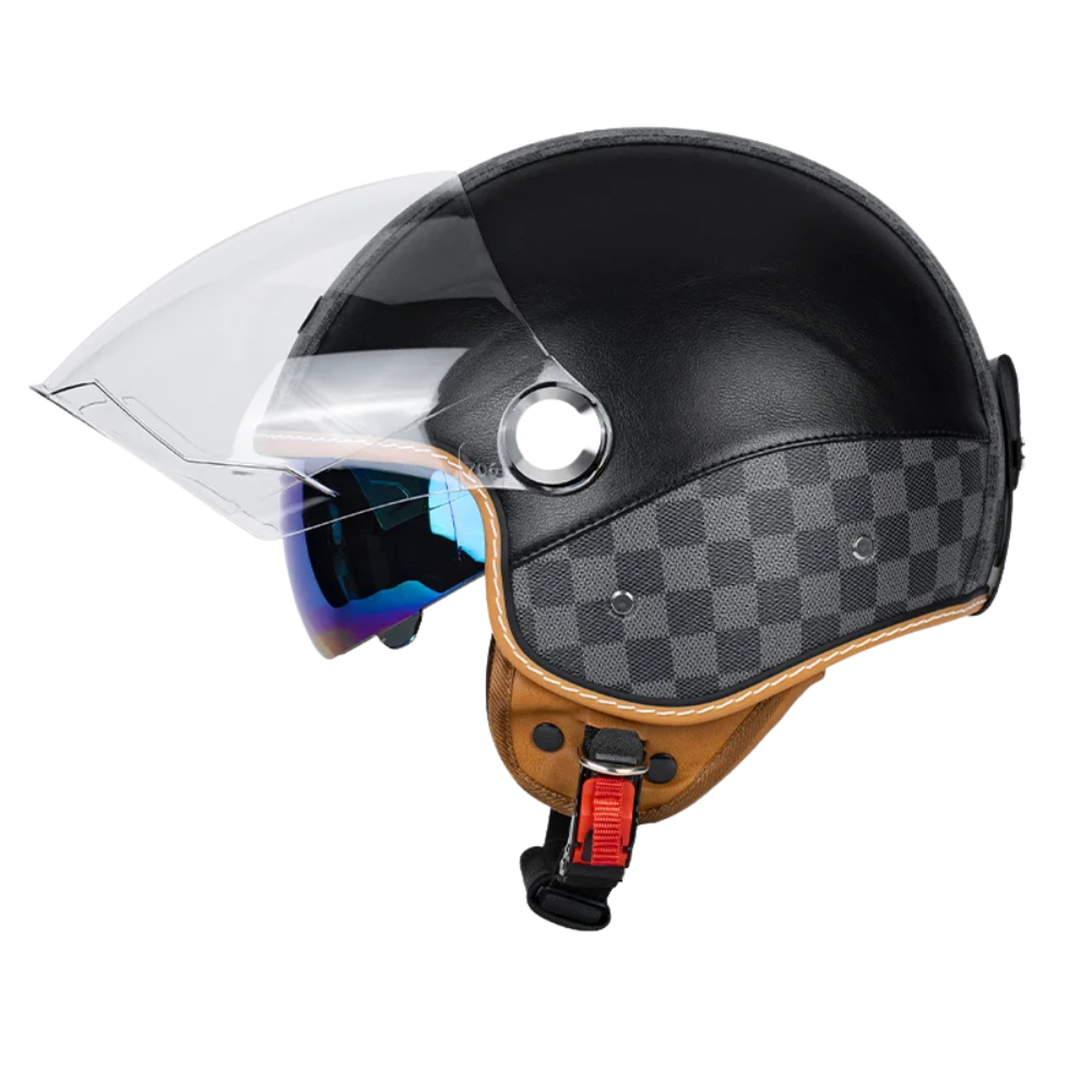 Casco Retro Jet 3/4 – Cara Abierta con Doble Visera Aprobado DOT/ECE - Meowbutter