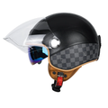 Casco Retro Jet 3/4 – Cara Abierta con Doble Visera Aprobado DOT/ECE - Meowbutter
