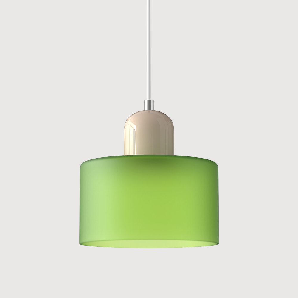 Bauhaus Glass Pendant Light — Vibrant Modernist Colored Shade