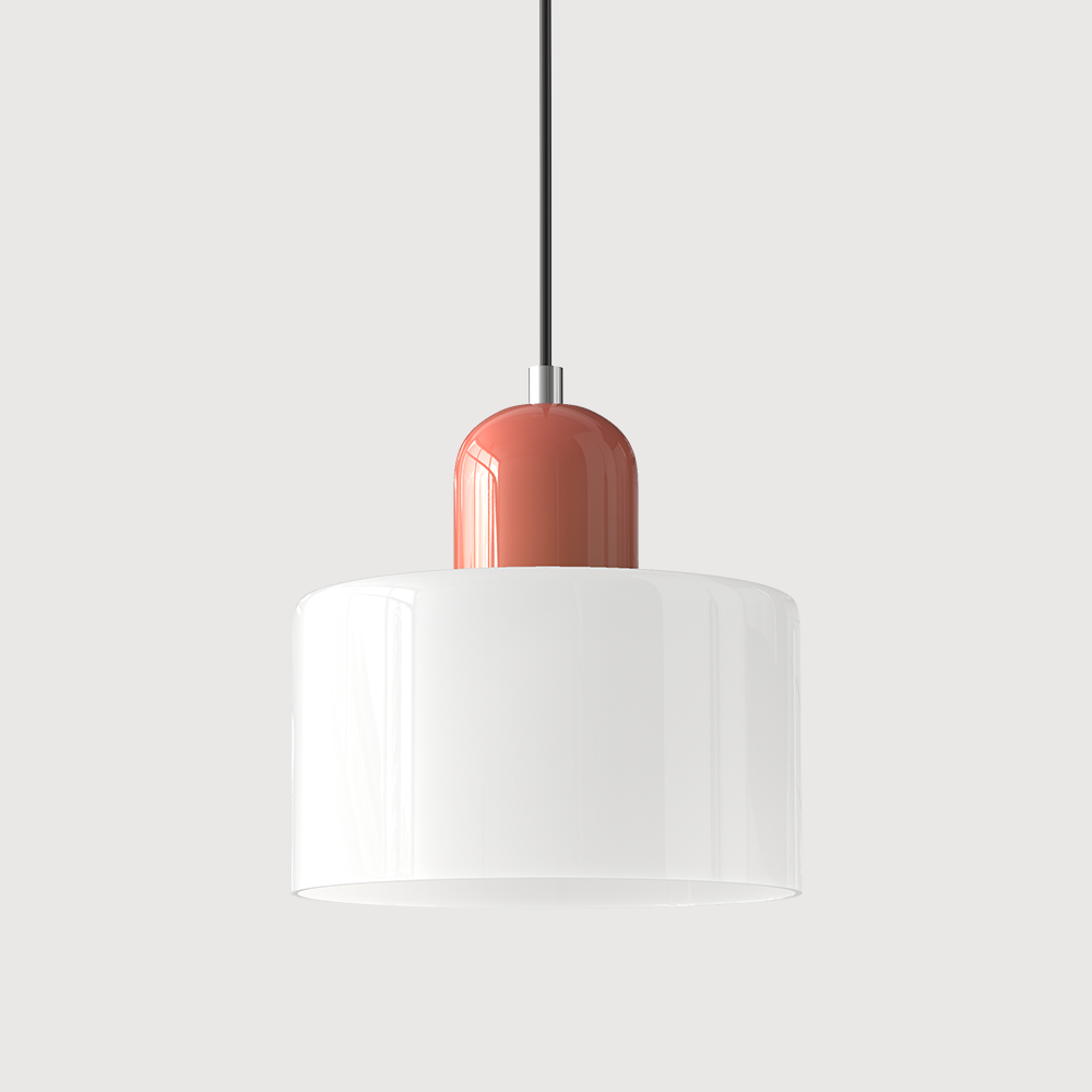 Bauhaus Glass Pendant Light — Vibrant Modernist Colored Shade