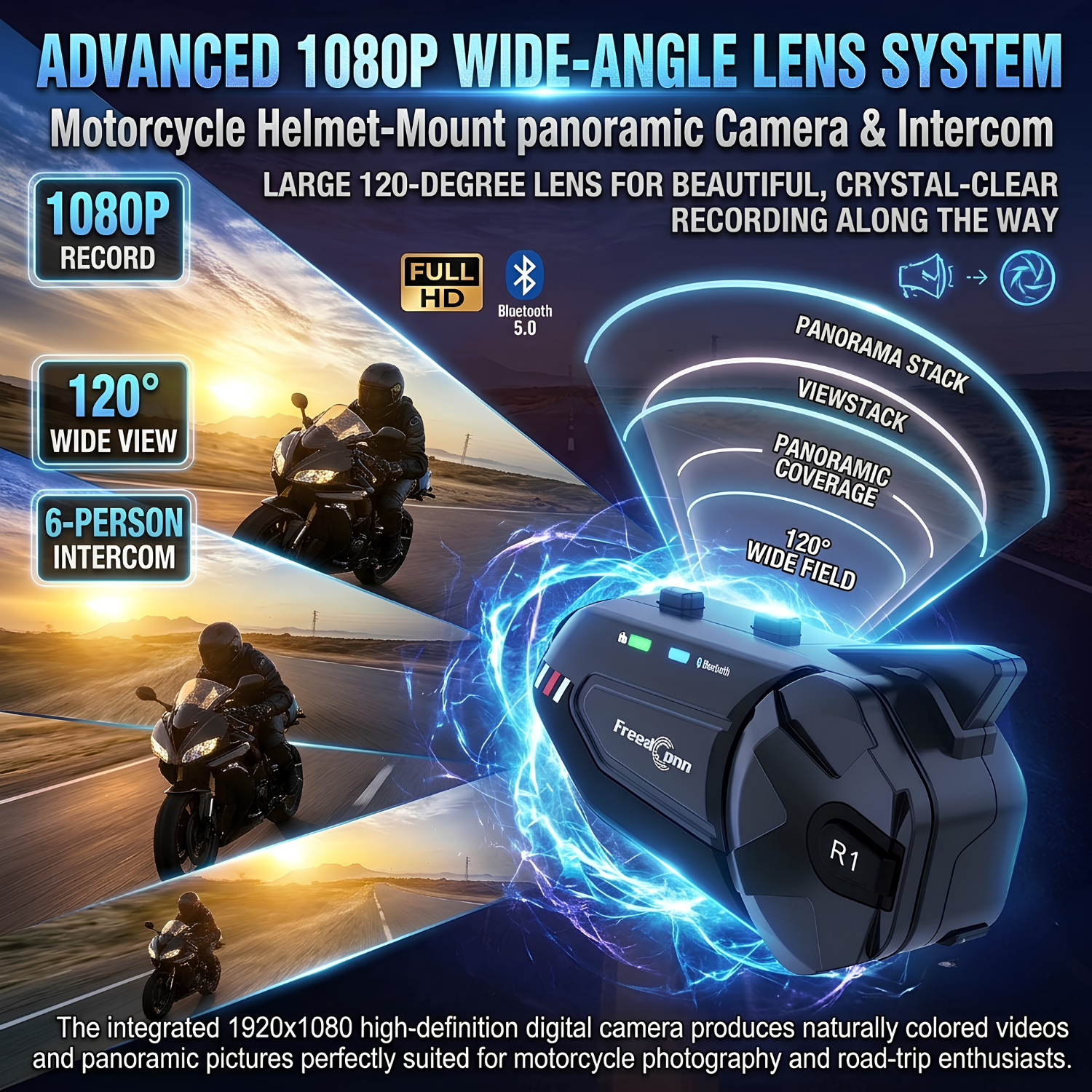 Interfono per Moto R1 Plus con Dash Cam 1080P | meowbutter