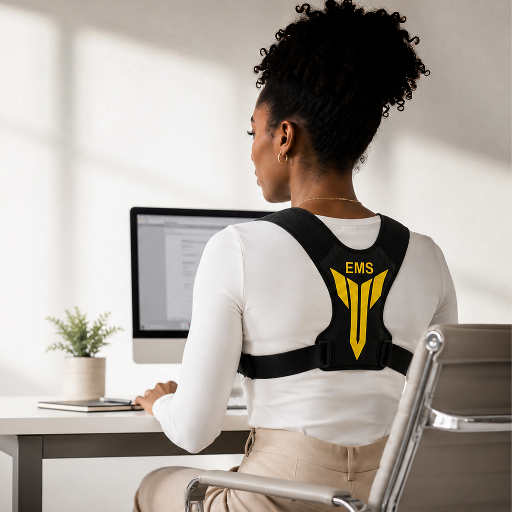 Wearable EMS Back Belt for Muscle Tension, Posture Support, and a Stronger-Looking Back