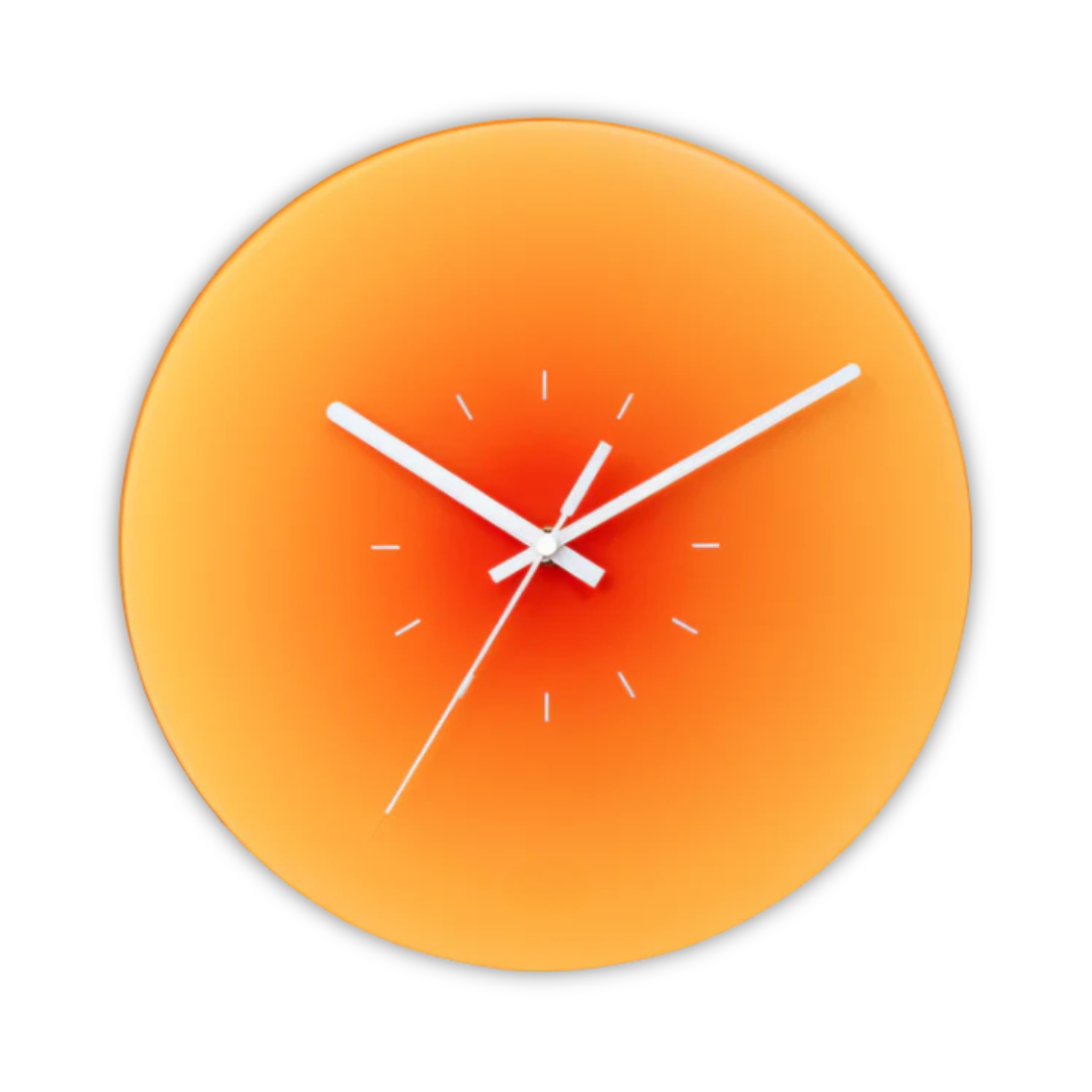 Sunset Gradient Glass Wall Clock — Silent Quartz Movement