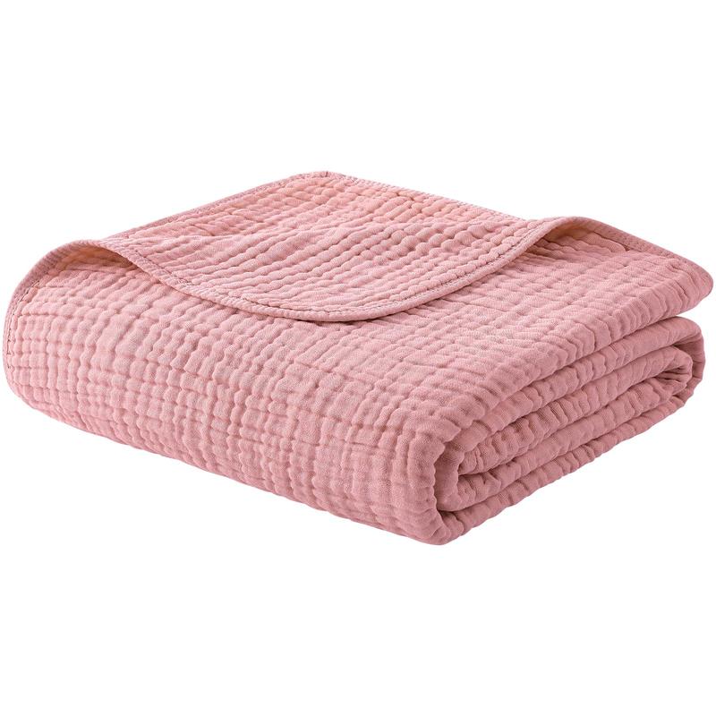 Klassische Decke mit Monogramm aus 100 % Musselin-Baumwolle